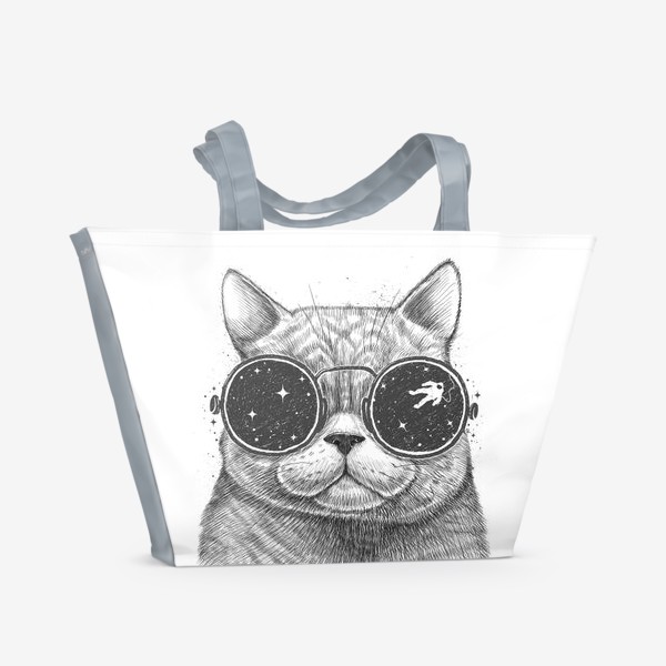Пляжная сумка &laquo;Кот в космических очках&raquo;