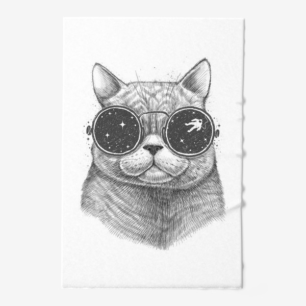 Полотенце «Кот в космических очках»