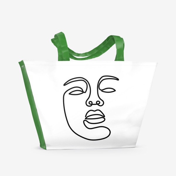 Пляжная сумка «Лицо одной линией»