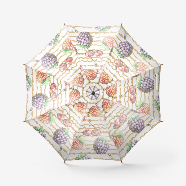 Зонт «Фрукты, нарисованные карандашом»
