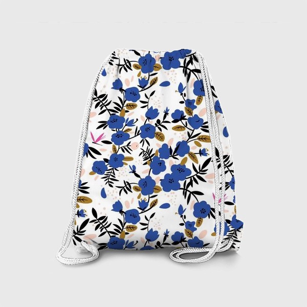 Рюкзак «Узор с цветами синего цвета»