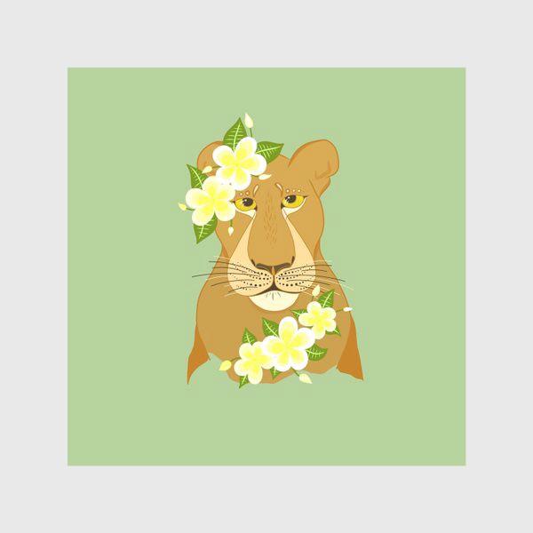 Скатерть «Львица с цветами франжипани»