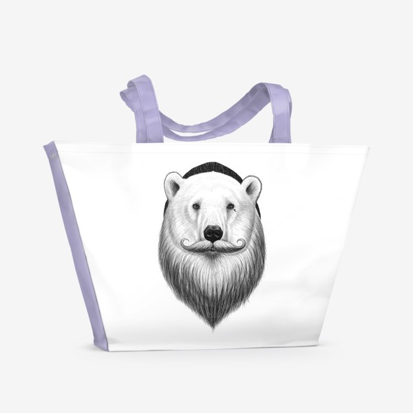 Пляжная сумка «Полярный Медведь хипстер»