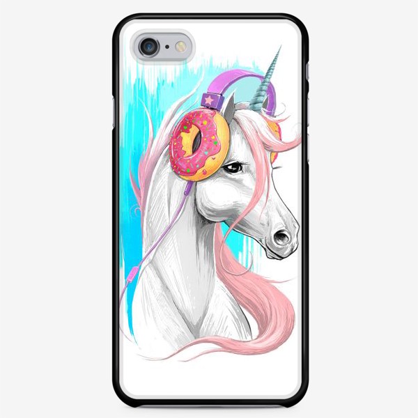 Чехол iPhone «Единорог в наушниках»