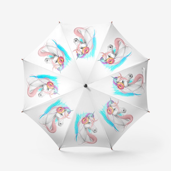 Зонт «Единорог в наушниках»