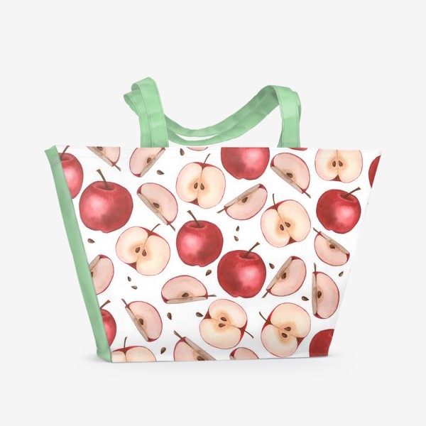 Пляжная сумка «Паттерн яблоки»