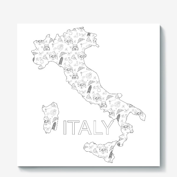 Холст «Италия карта»