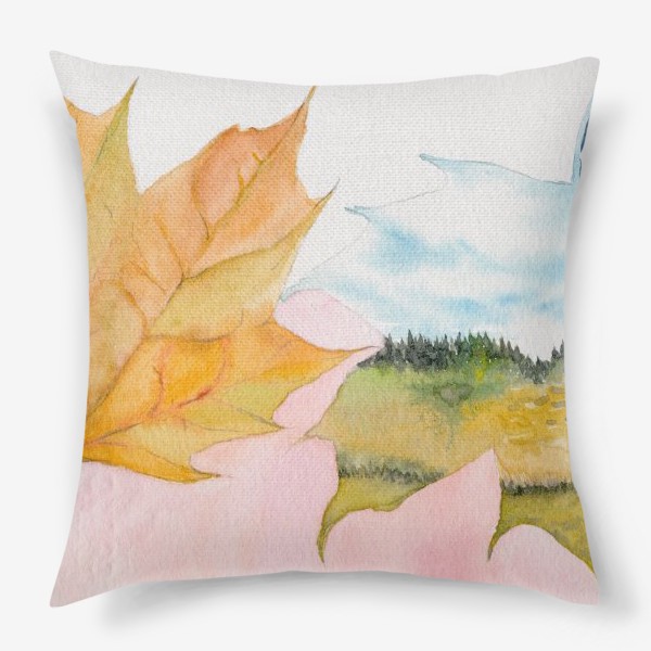 Подушка «Кленовый лист, осенний пейзаж»