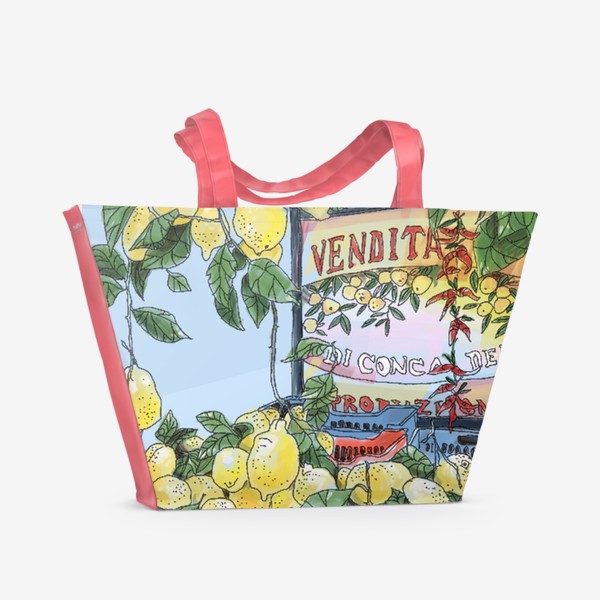 Пляжная сумка &laquo;Итальянские лимоны(цвет)&raquo;