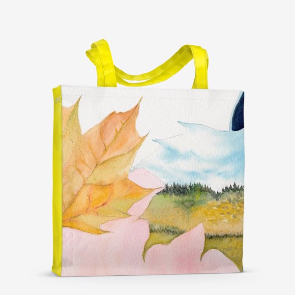 Сумка-шоппер «Кленовый лист, осенний пейзаж»