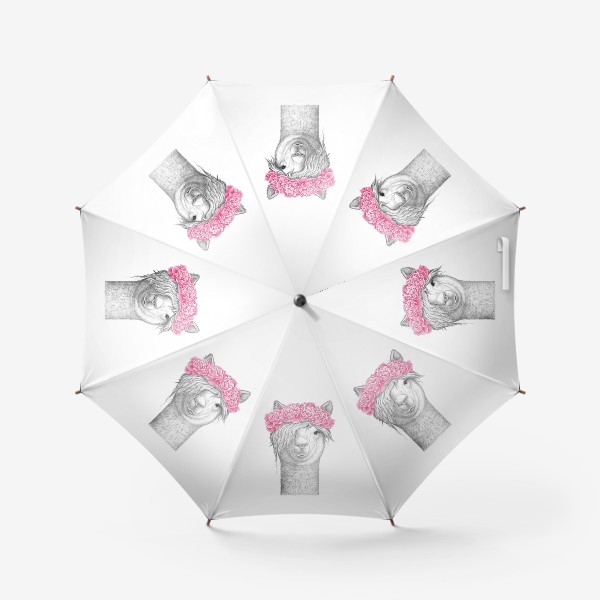 Зонт «Лама с пионами»