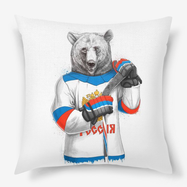 Подушка «Медведь Хоккеист»
