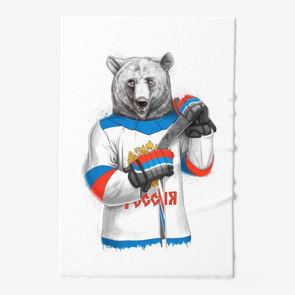 Полотенце «Медведь Хоккеист»