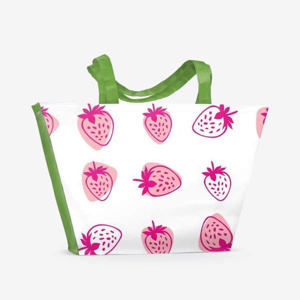 Пляжная сумка «Розовая клубника»