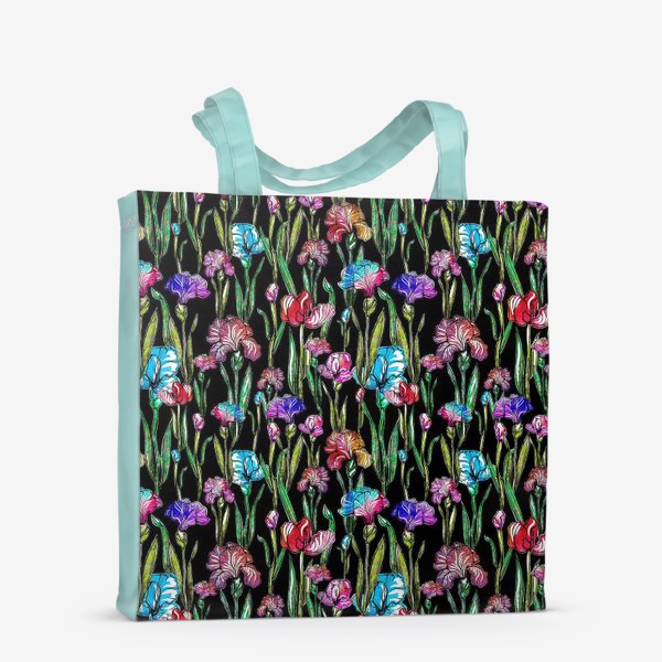 Сумка-шоппер «Ирисы паттерн цветы»
