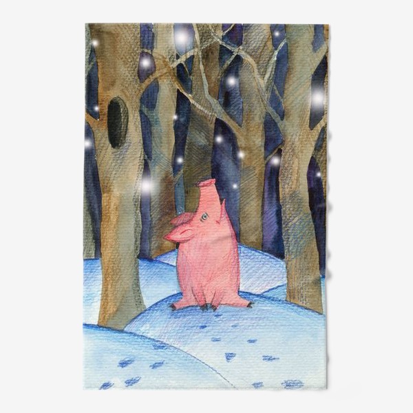 Полотенце «свинка в лесу»