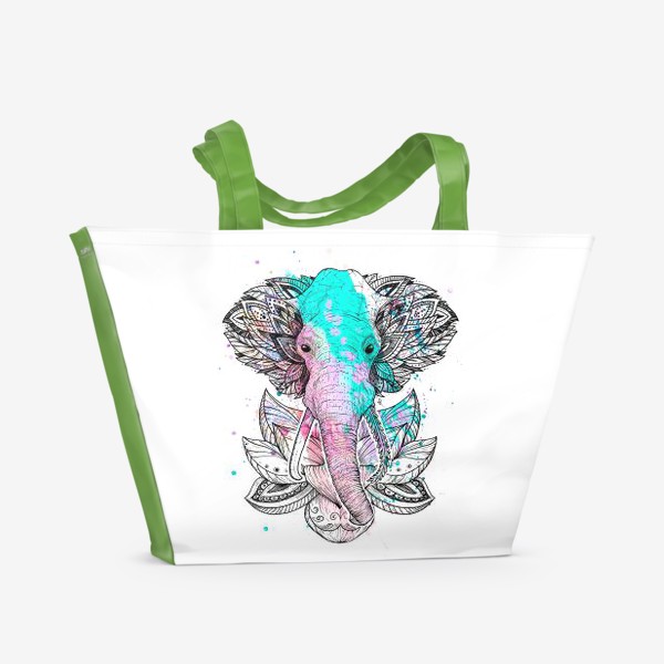 Пляжная сумка «Слон в лотусе»