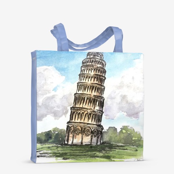Сумка-шоппер «Пизанская башня. Цветная иллюстрация »