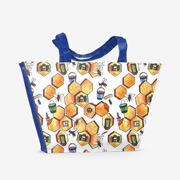 Пляжная сумка «Пчелы и соты»