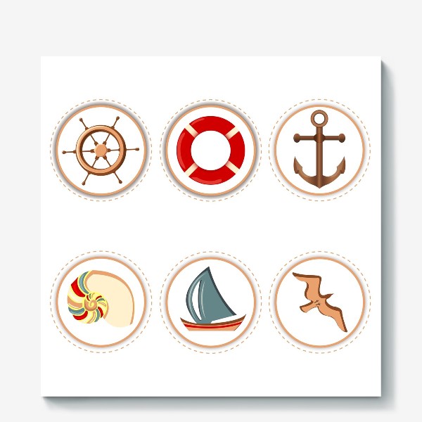 Холст «Marine Attributes - Stickers»