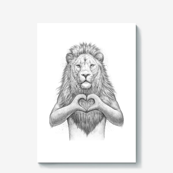 Холст «Лев с сердцем»