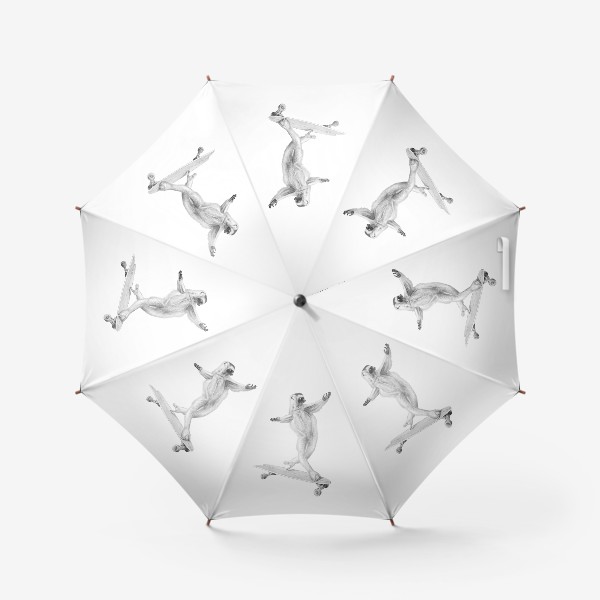 Зонт «Лемур на лонгборде»