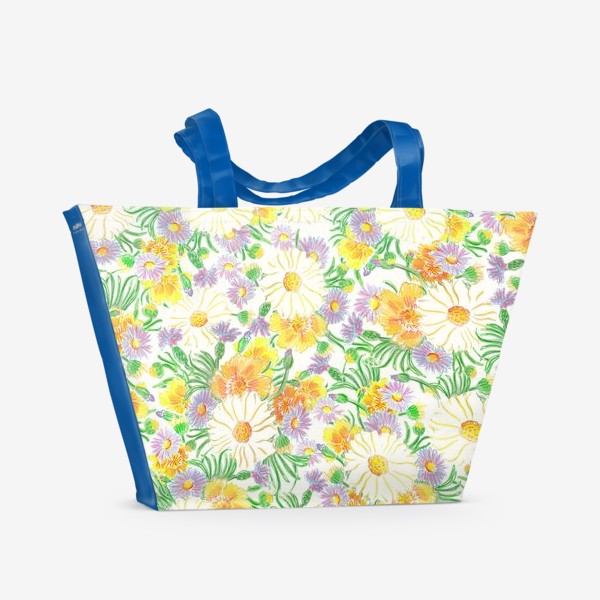 Пляжная сумка &laquo;Ромашки и полевые цветы. Пастель&raquo;