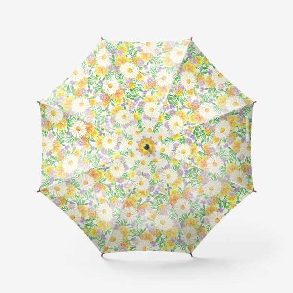 Зонт «Ромашки и полевые цветы. Пастель»