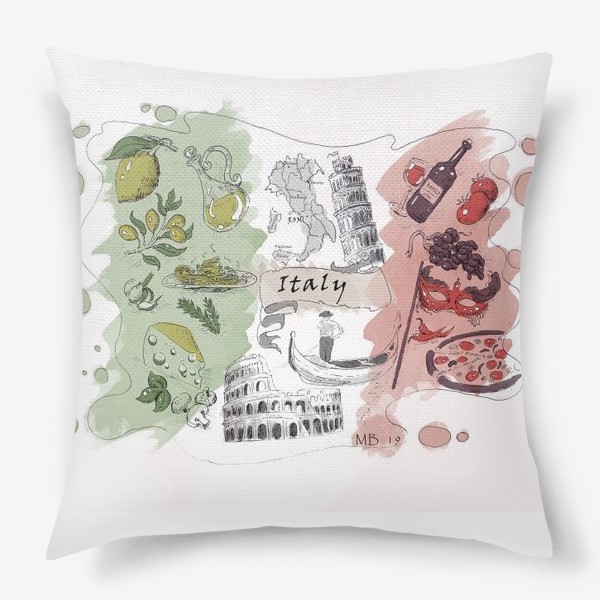 Подушка «Флаг Италии цветной»