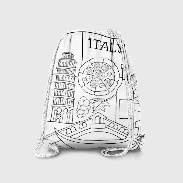 Рюкзак «Итальянская раскраска. Черно-белая любовь.»