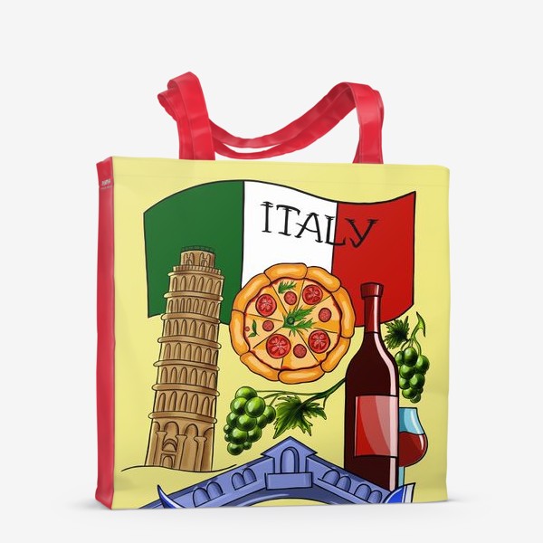 Сумка-шоппер «Италия. Любовь моя. Итальянская раскраска в красках.»
