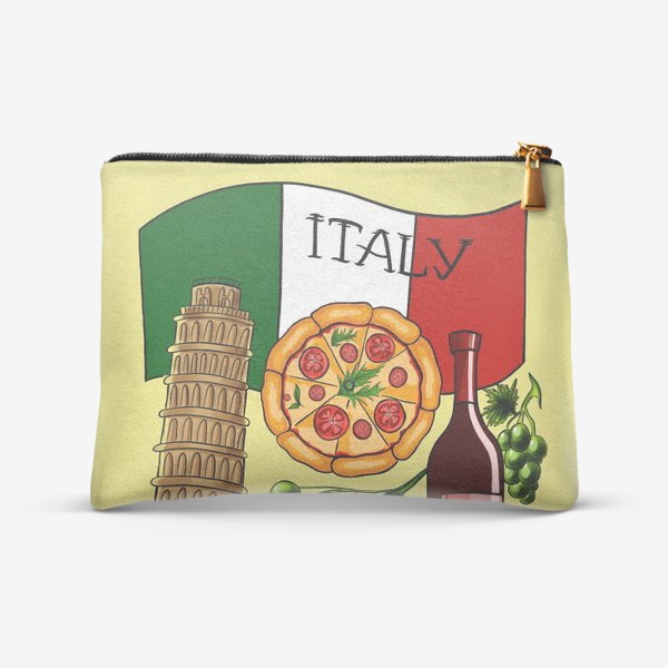 Косметичка «Италия. Любовь моя. Итальянская раскраска в красках.»