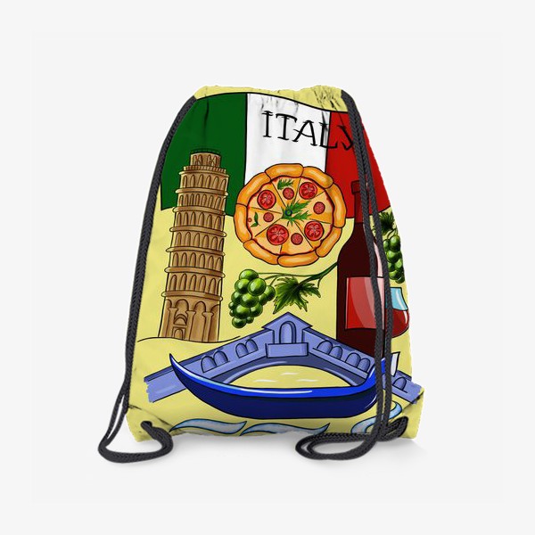 Рюкзак «Италия. Любовь моя. Итальянская раскраска в красках.»