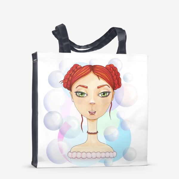 Сумка-шоппер «Девушка и мыльные пузыри»