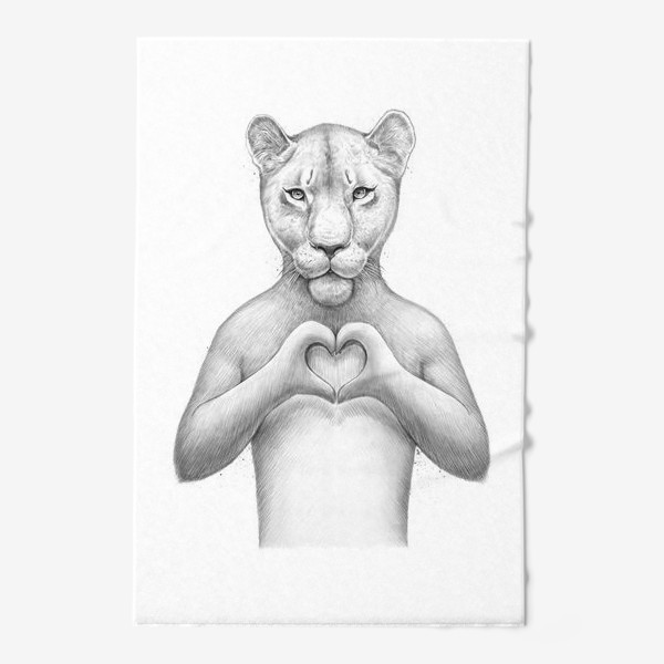 Полотенце «Львица с сердцем»