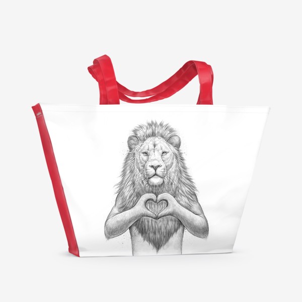Пляжная сумка «Лев с сердцем»