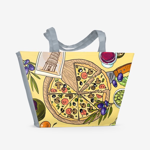 Пляжная сумка «Итальянская раскраска цветная»