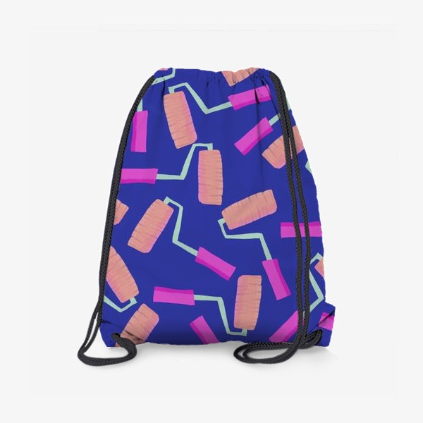 Рюкзак «Для женщин-строителей. Строительные валики на фиолетовом фоне»