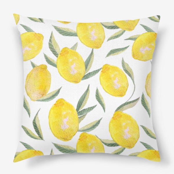 Подушка «Паттерн с лимонами»