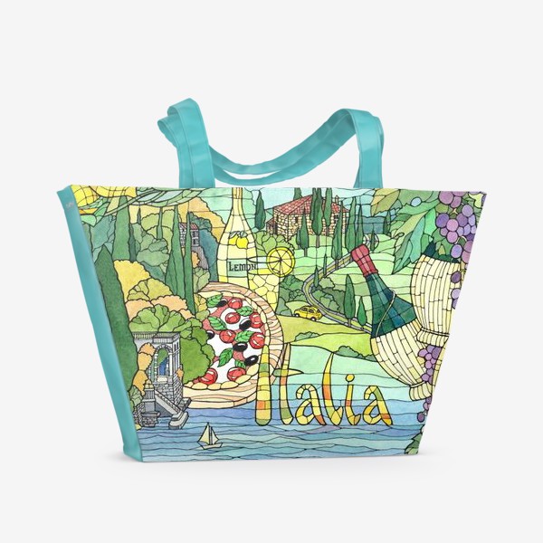 Пляжная сумка «Цветная мозаика "Италия"»