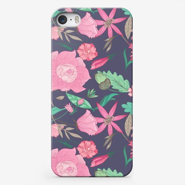 Чехол iPhone «Летний цветочный паттерн в пастельных тонах»