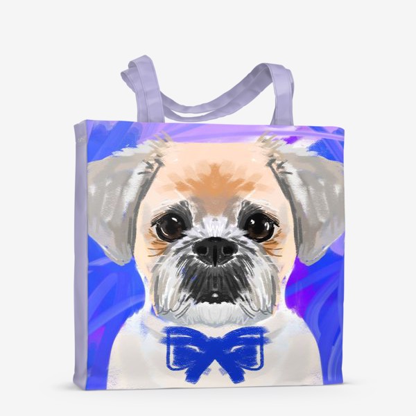 Сумка-шоппер «собака на синем фоне»