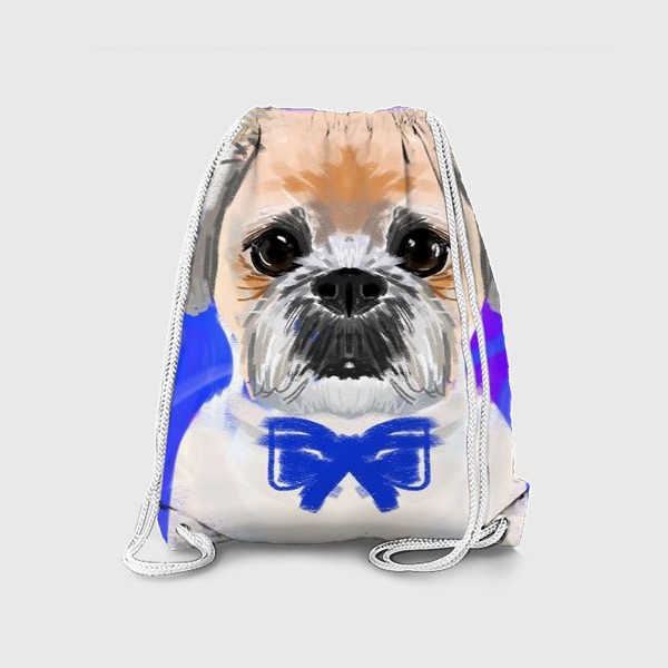 Рюкзак «собака на синем фоне»
