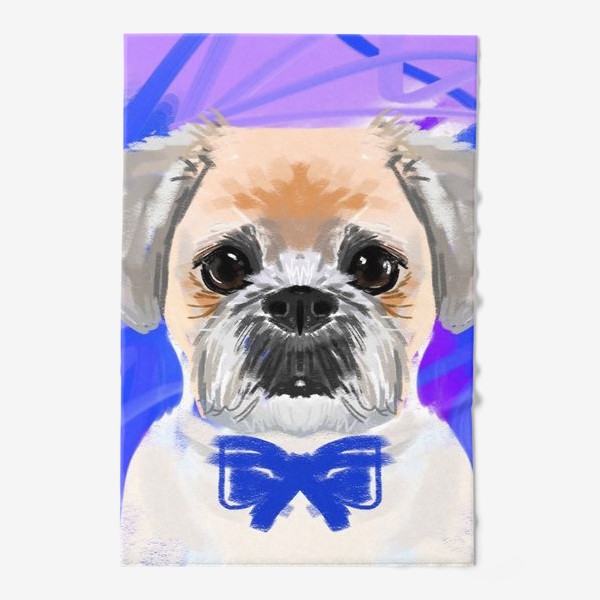Полотенце «собака на синем фоне»