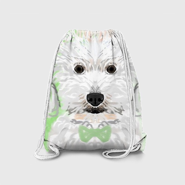 Рюкзак «собака с зеленым бантом»