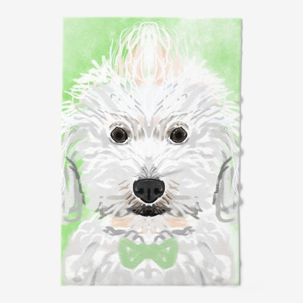 Полотенце «собака с зеленым бантом»