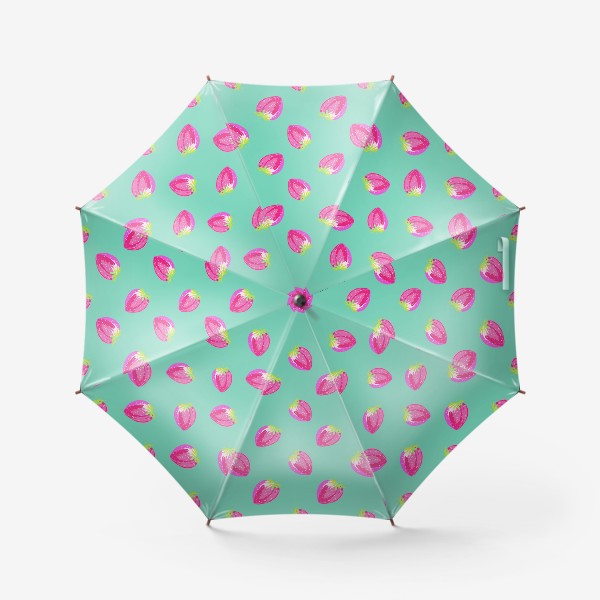 Зонт «клубничный летний паттерн»