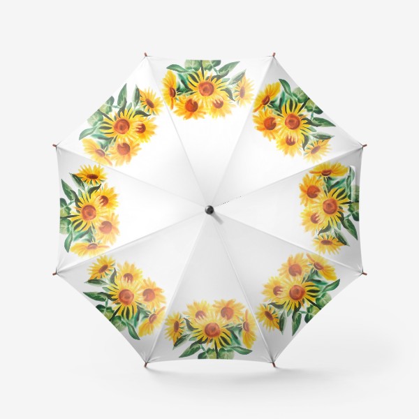 Зонт «Букет ярких жёлтых подсолнухов»