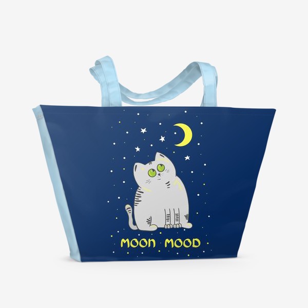 Пляжная сумка «Кот. Лунное настроение. »