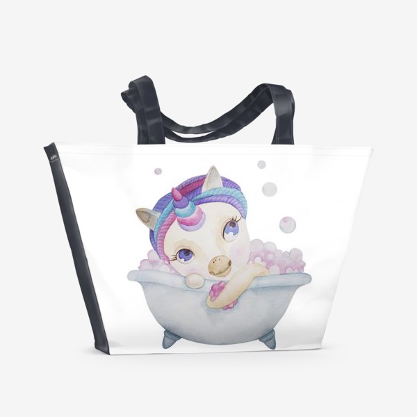 Пляжная сумка «Единорог в ванне»